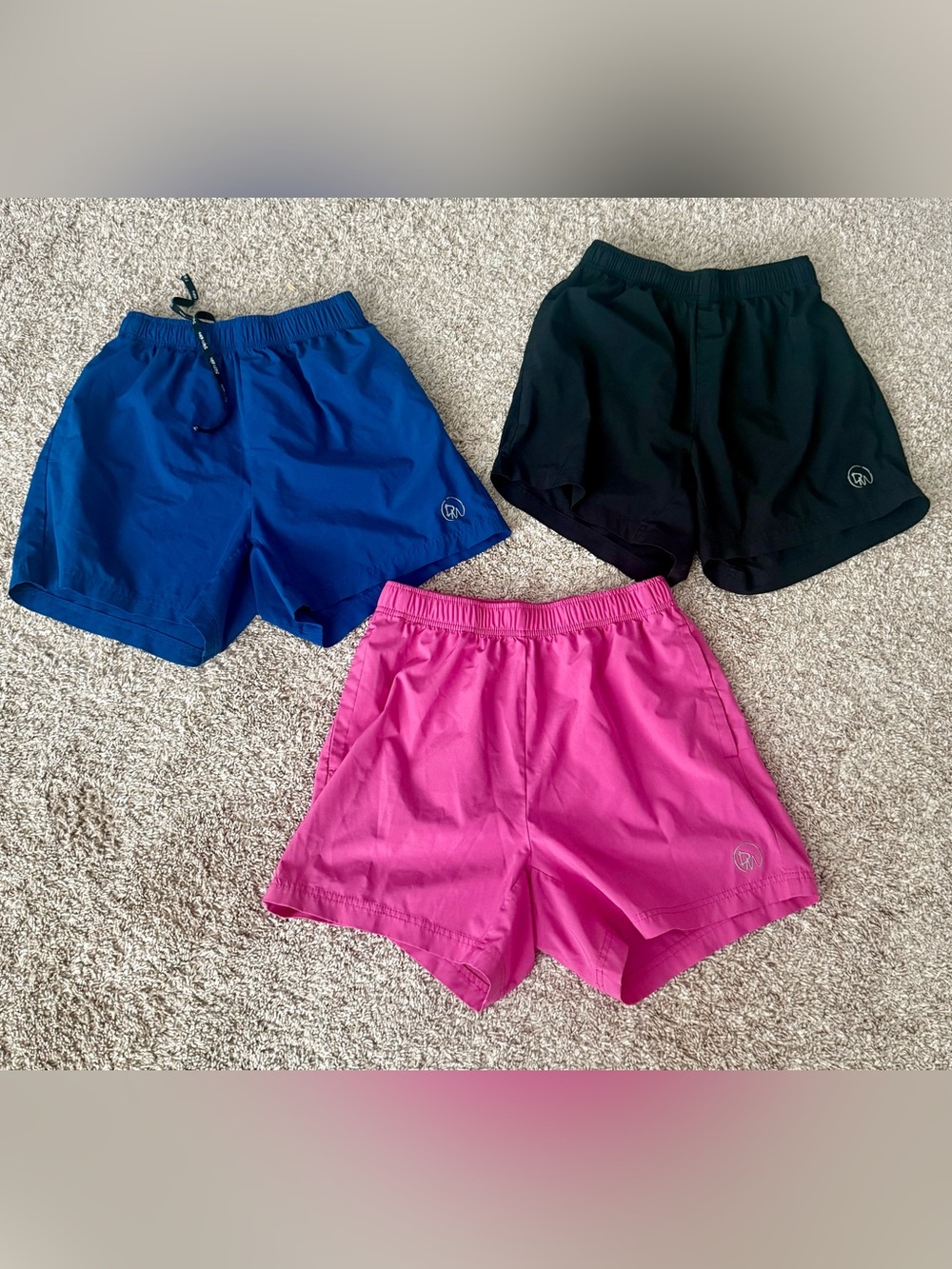 Men's Dirty Mids Athletic Running Shorts - Black, Blue, Pink